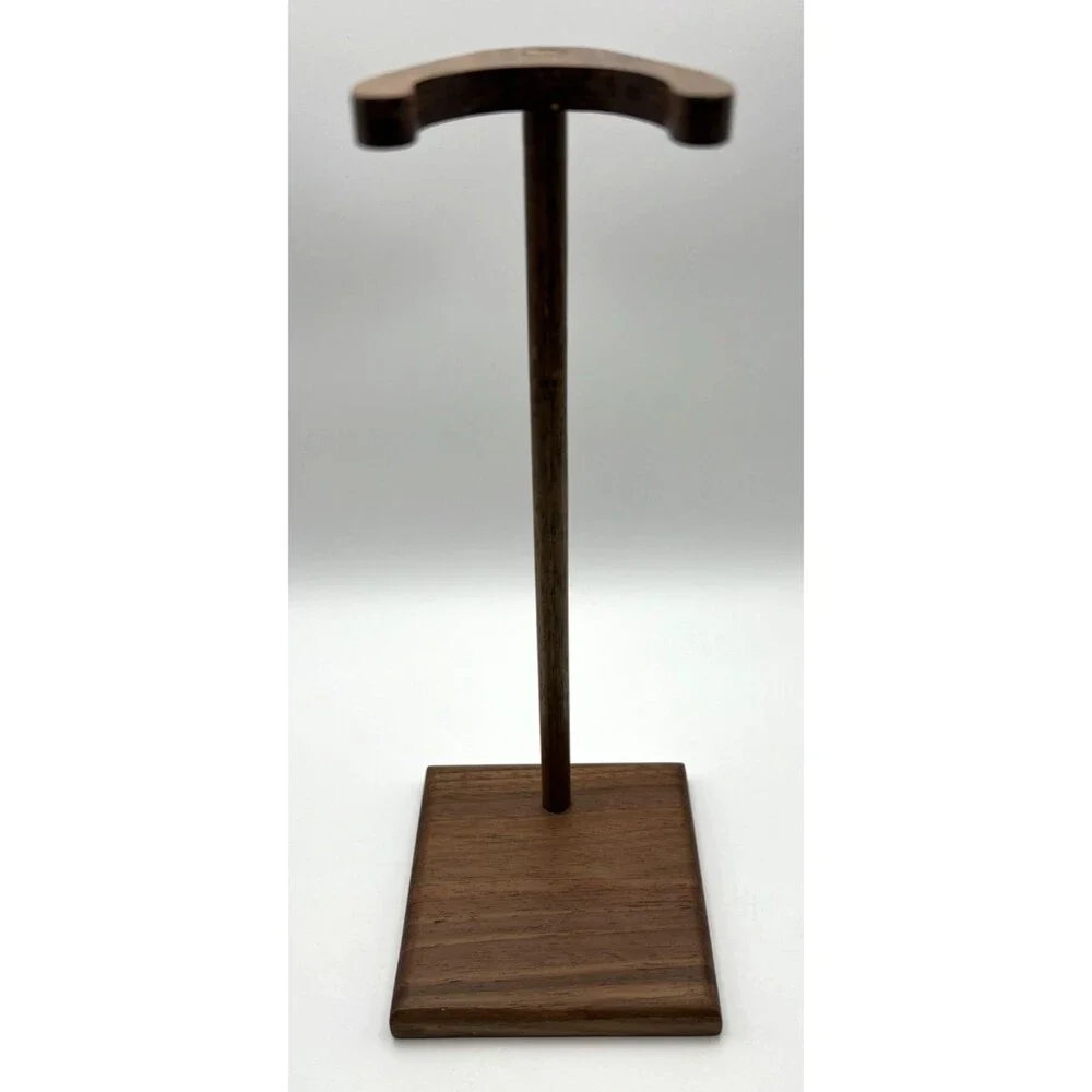 Square Base Brown Polish/Stained Wood Doll Holder/Decor 7.75in Stand